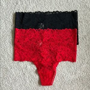 Aerie Lace High Waist Thong Bundle, Size S.